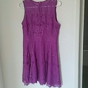 Adelyn Rae Illusion yoke fit and flare lace dress